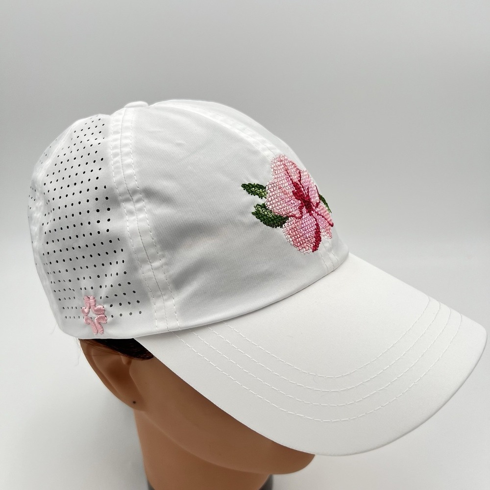 Vimhue White Floral Performance Running Hat Adjustable Lightweight Women's